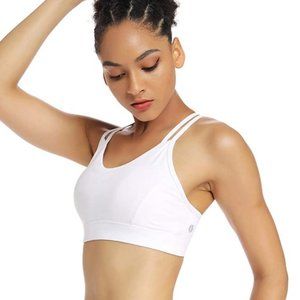 Running Girl white strappy sportsbra (M)